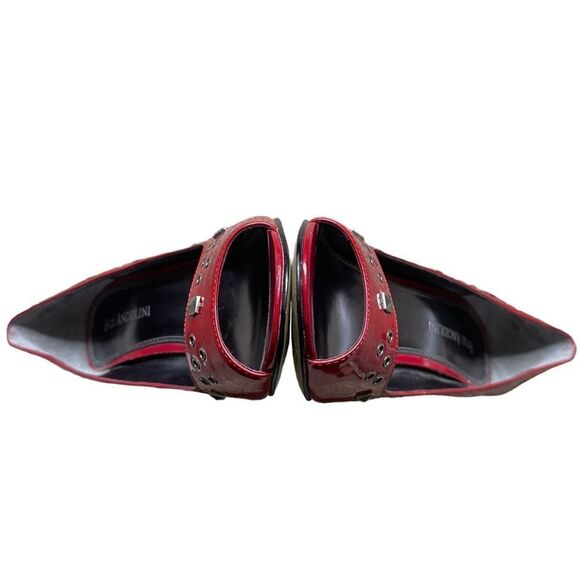 Enzo Angiolini Candy Apple Red Studded Peep Toes - Picture 5 of 16